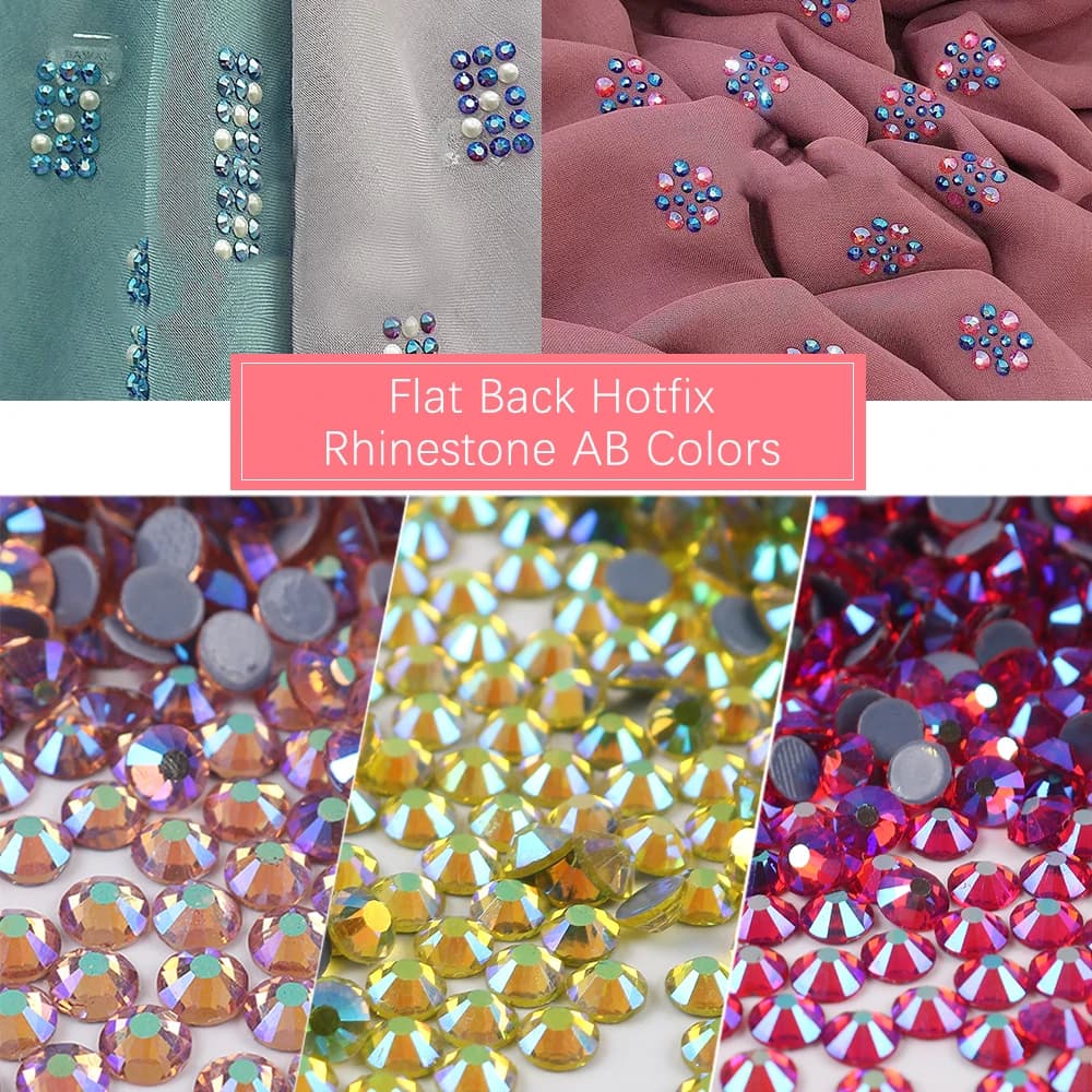 Strass de Luxe Hotfix AB avec Colle Grise pour Vêtement, Effet Verre, Fer sur Citroën, Presse à Chaleur