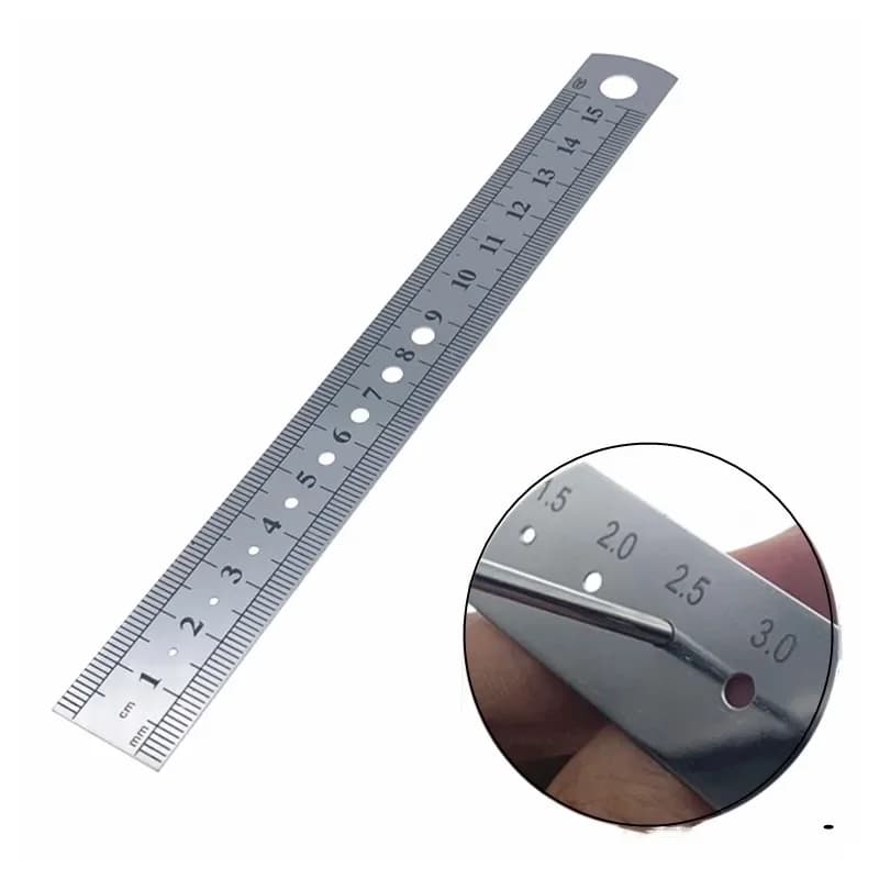 Règle orthopédique en acier inoxydable Kirschner K, fil et vis à os, règle de mesure de la longueur, instrument vétérinaire pour animaux de compagnie