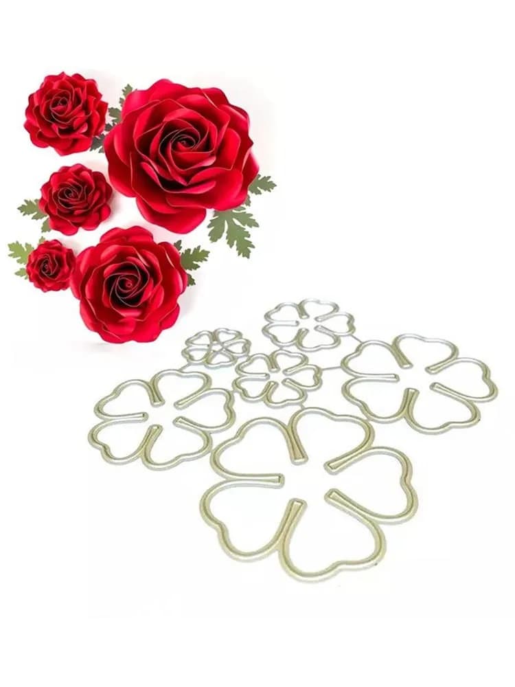Pochoirs de découpe de fleur de Rose 3D, 1 pièce, gaufrage, bricolage, artisanat, cartes en papier, décor d'album, matrices en métal découpées