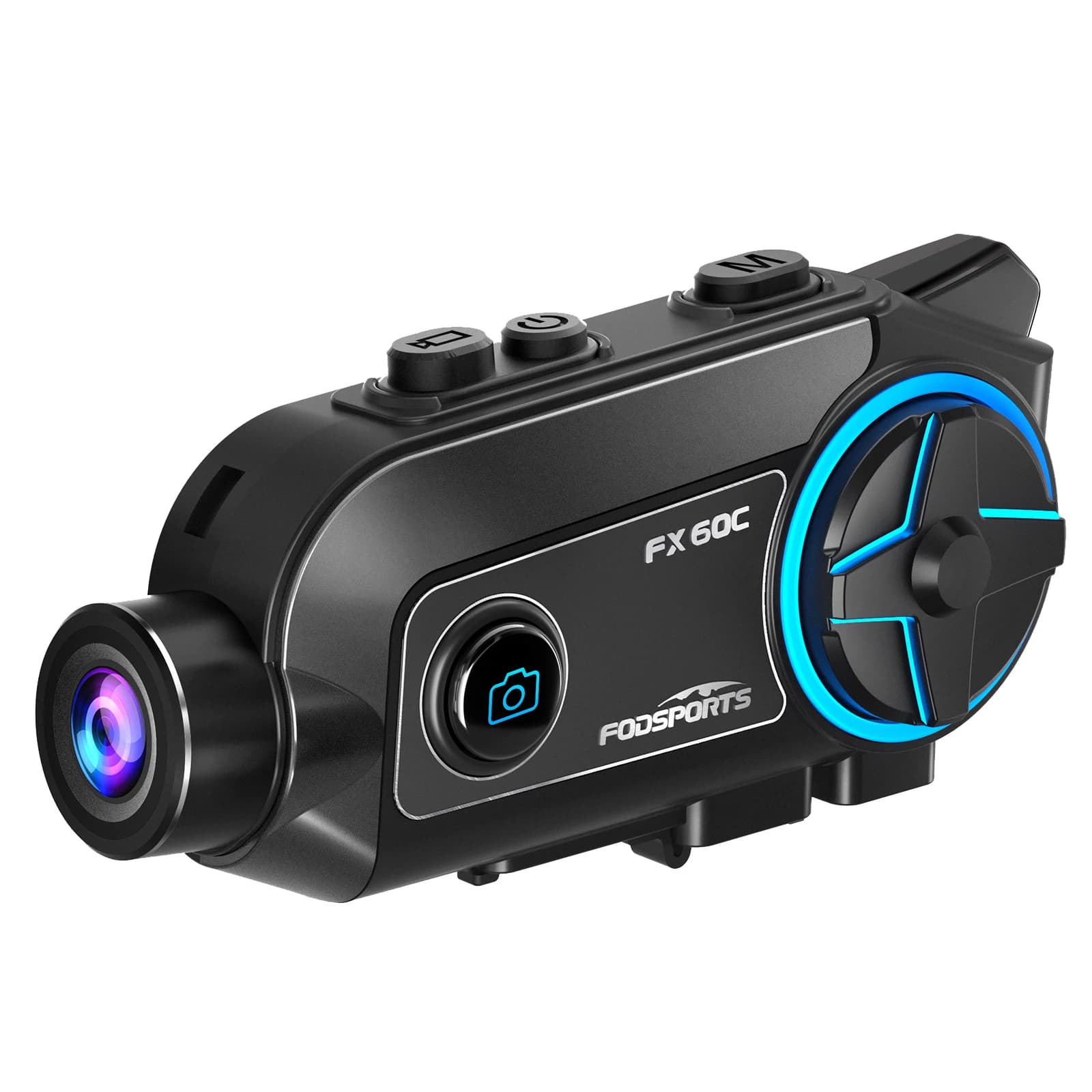 Intercom pour moto Fodsports FX60C, caméra HD 4K, casque Bluetooth 10 voies, intercomunicador moto, BT5.4, partage de musique, FM