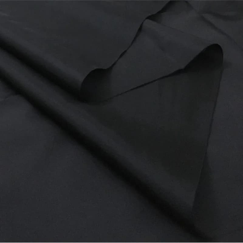 Tissu de doublure noir, tissu noir de couleur unie en polyester fin, tissu de doublure en taffetas au mètre, adapté aux sacs ou aux vêtements