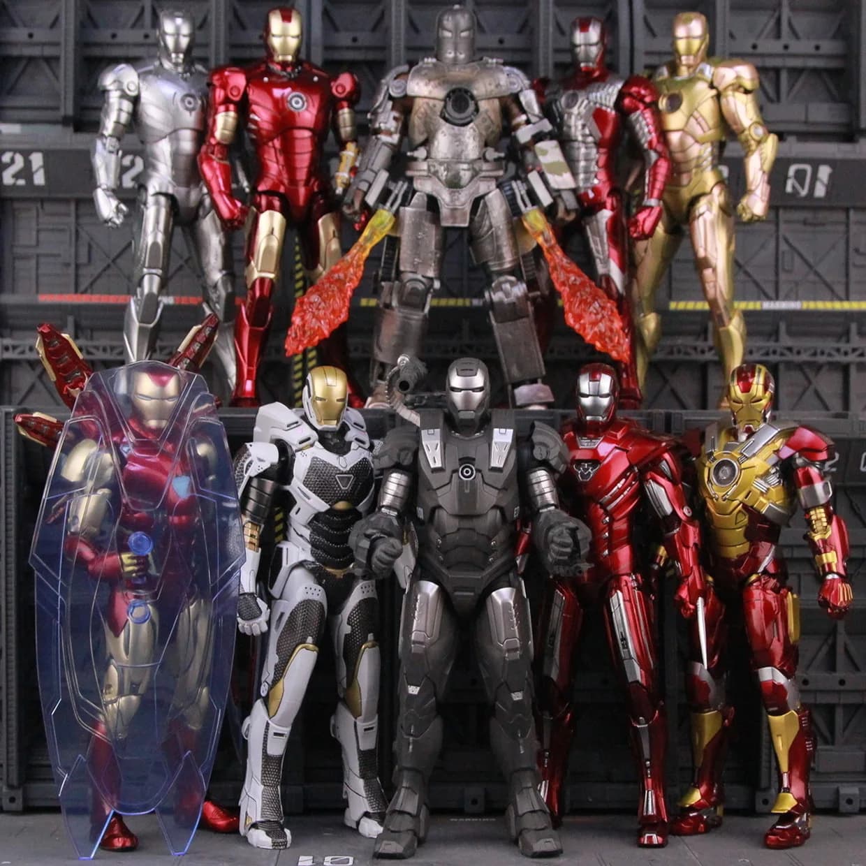ZD Toys Marvel Iron Man MK46 MK45 MK1 MK2 MK3 MK4 MK5 MK6 MK7 MK33 MK17 7 "Film figurine Iron Mark 1 2 3 4 5 6 7 légendes