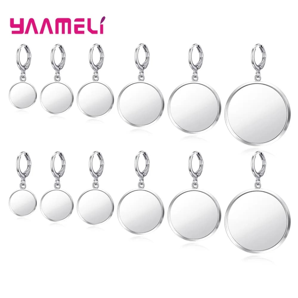 Bijoux faits à la main en argent Sterling 925, 10 pièces, Cabochon camée, paramètres de Base de boucle d'oreille, levier arrière pour perles de cristal