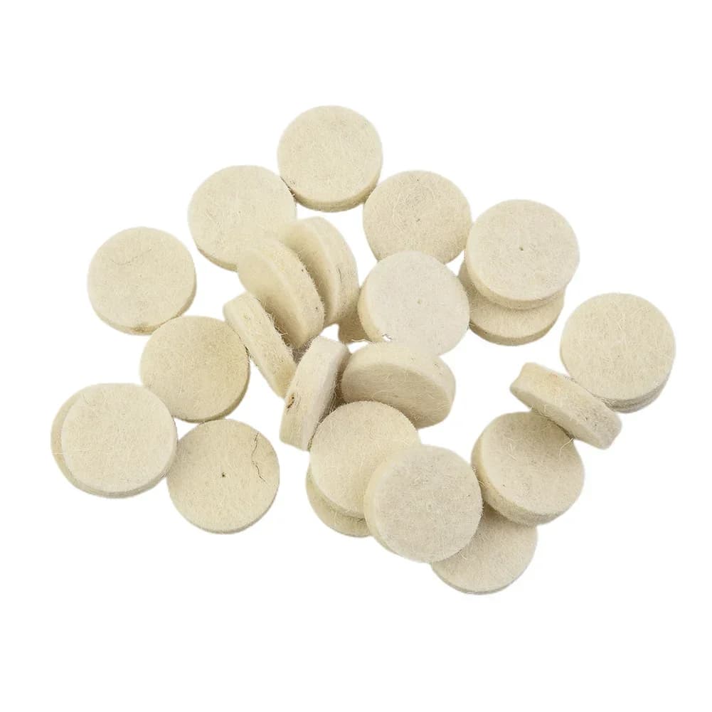 Tampon de polissage en feutre de laine, 50 pièces, 25mm, roue ronde + 2 mandrins pour outil rotatif