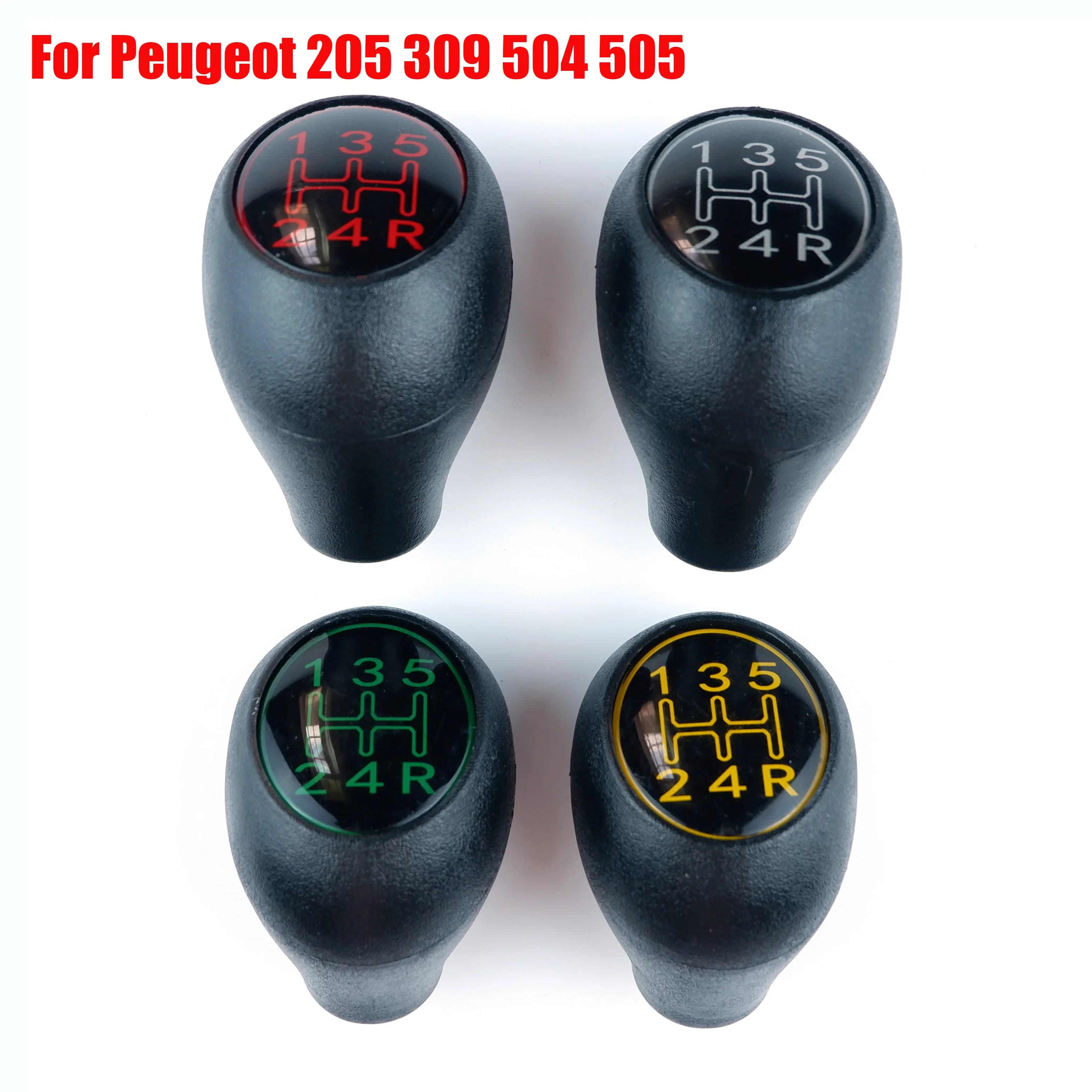 Pommeau Levier De Vitesse 5 Vitesses , noir et argent, rouge, vert, jaune, adapté à la Pour Peugeot 504 505 205 309