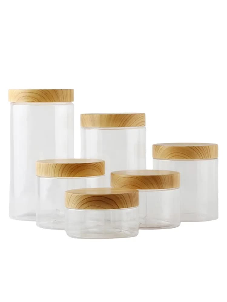 Bocaux africains transparents pour animaux de compagnie, 100/200/300/400/500/800/1000ml, récipient avec couvercle en plastique 216.239., bouteille de rangement en plastique