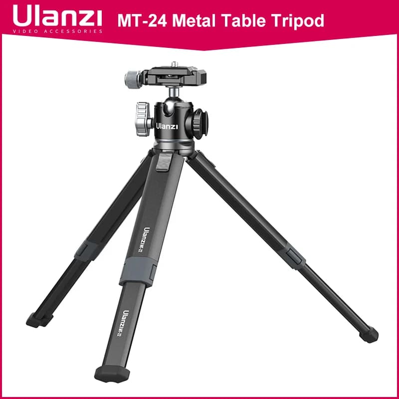 Ulanzi MT-24 Métal Table Trépied avec Alicante Froide pour Microphone LED Lumière Extend Vlog Trépied pour DSLR SLR Caméra Téléphone Trépied