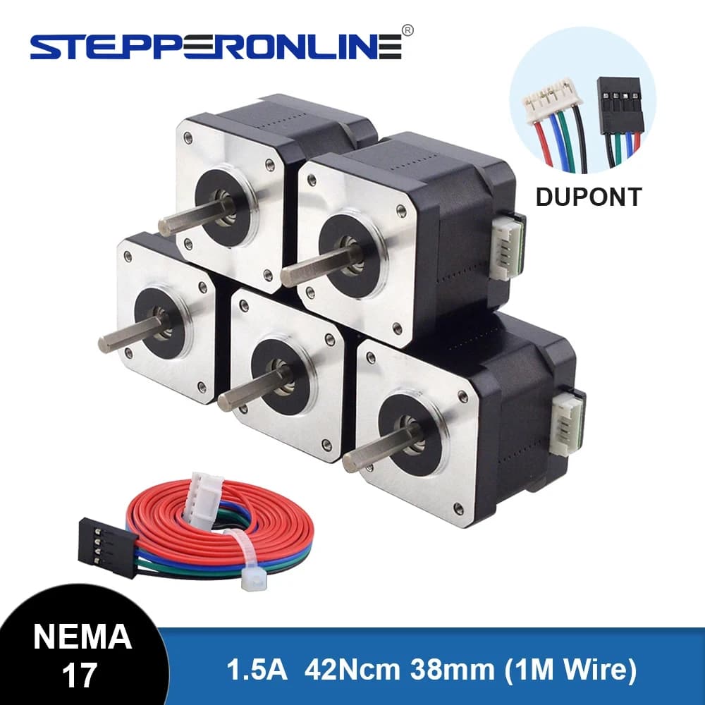 Moteur pas à pas STEPPERONLINE Nema 17 38mm 42 moteur 42Ncm 1,5A Nema17 pas à pas 4 fils pour imprimante 3D CNC XYZ
