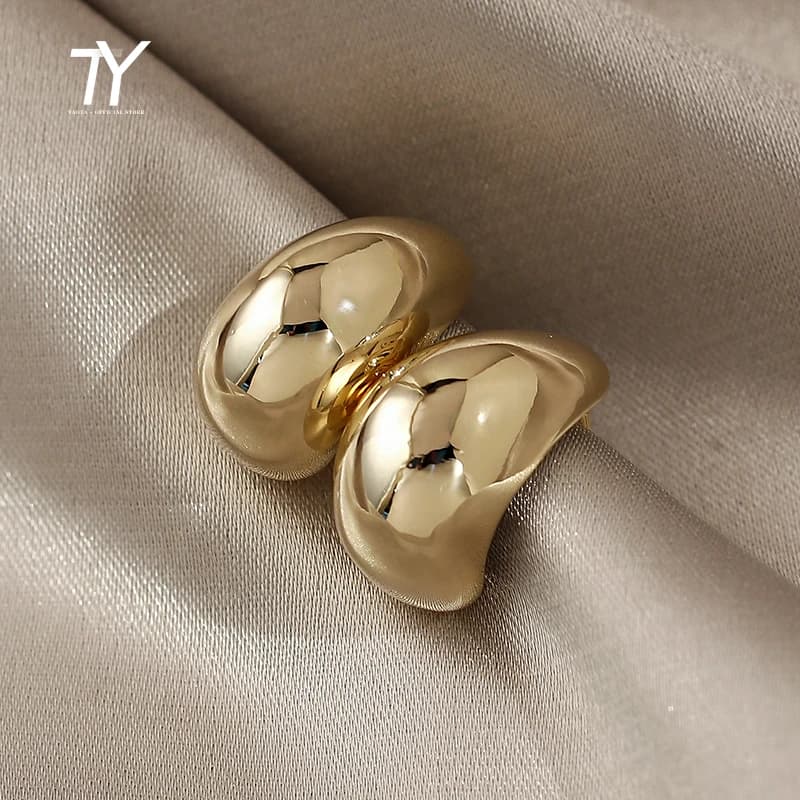 Boucles d'oreilles simples en forme de pois pour femmes, en alliage de cuivre, couleur or, bijoux de mode coréenne, Goth Party Girls, accessoire inhabituel, 2025