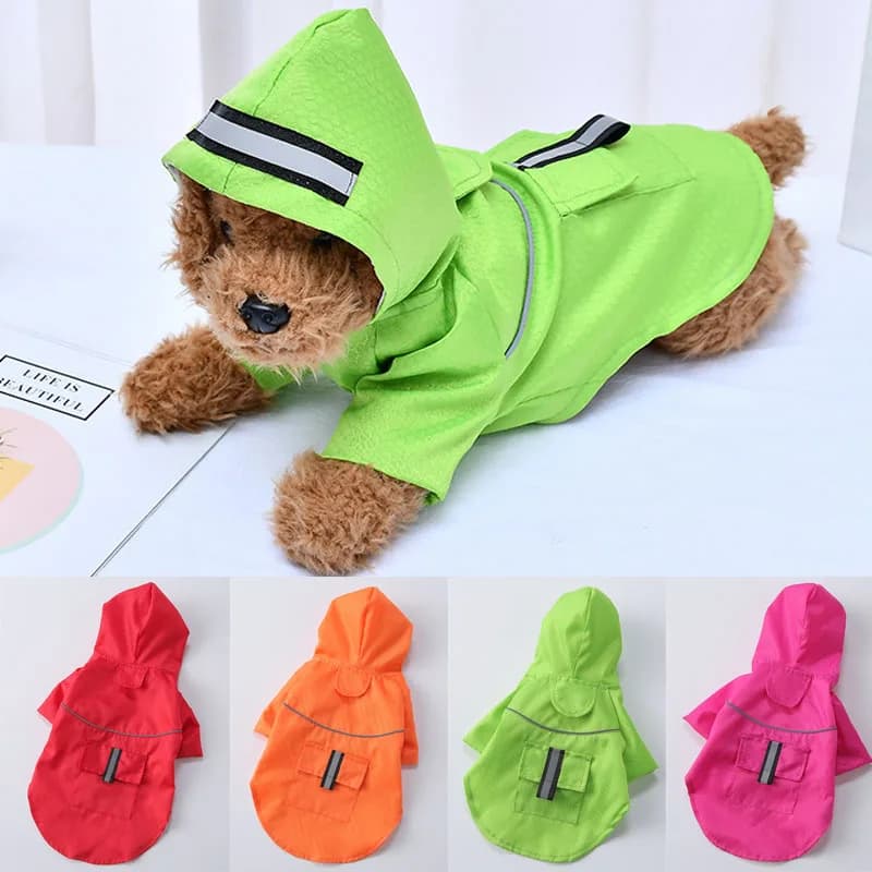 S-XL créativité animaux vêtements imperméables à capuche bande réfléchissante chiens manteaux de pluie imperméable en plein air respirant Net fil vestes