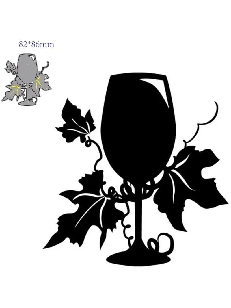 Matrices de découpe en métal, moule découpé, décoration de verre à vin, scrapbooking papier artisanat couteau moule lame poinçon pochoirs