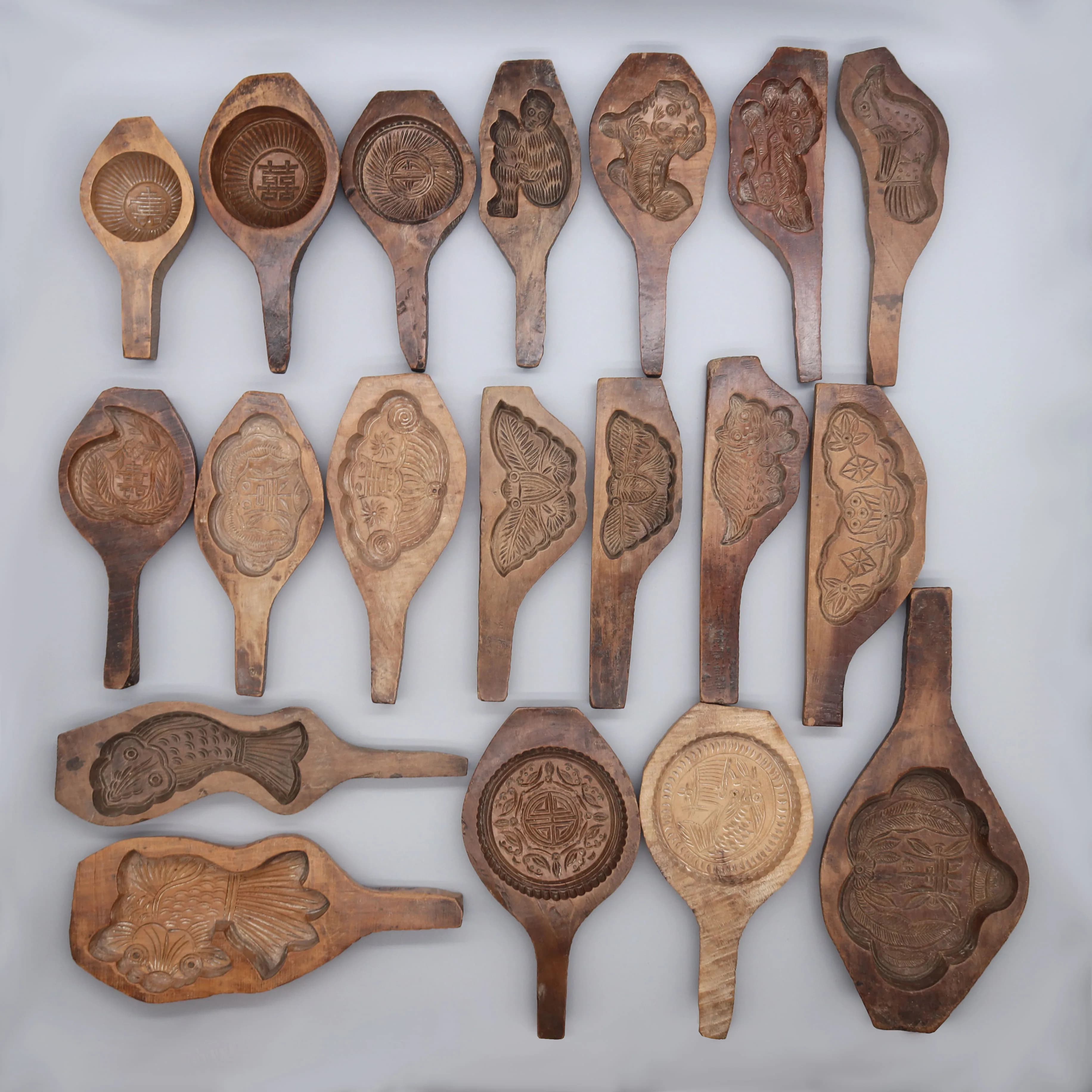 Moule à gâteau de lune ancien, moule en bois, accessoire de table