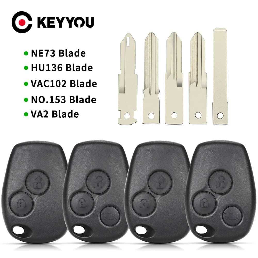 KEYYOU pour Renault étui à clés de voiture pour Renault Megane Modus Espace Laguna Duster Logan Sandero Fluence Clio Kango
