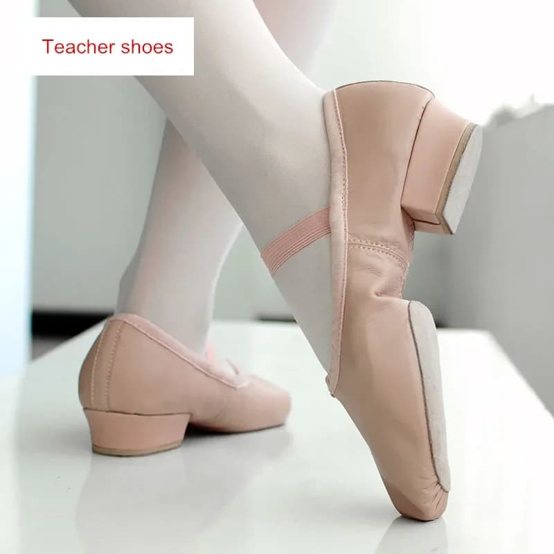 Chaussures de ballet à talons en cuir souple pour femmes et filles, chaussure de danse latine, professeur de pratique, fuchsia