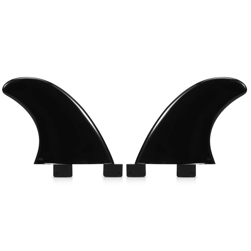 2 pièces GL ailerons de planche de surf noir/blanc Nylon plastique double languette Base ailerons latéraux palmes de surf