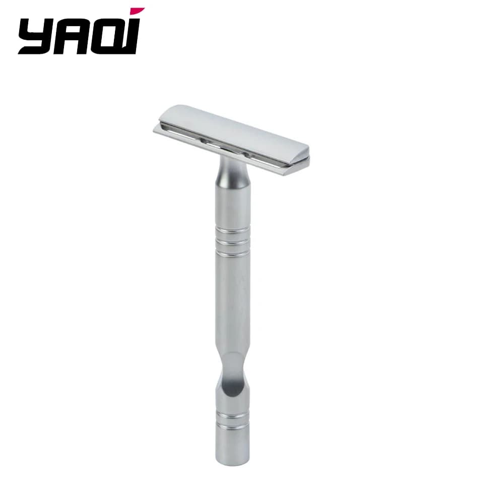 YAQI – rasoir de sécurité pour hommes, couleur Chrome mat, lame AC Excalibur, à un seul bord