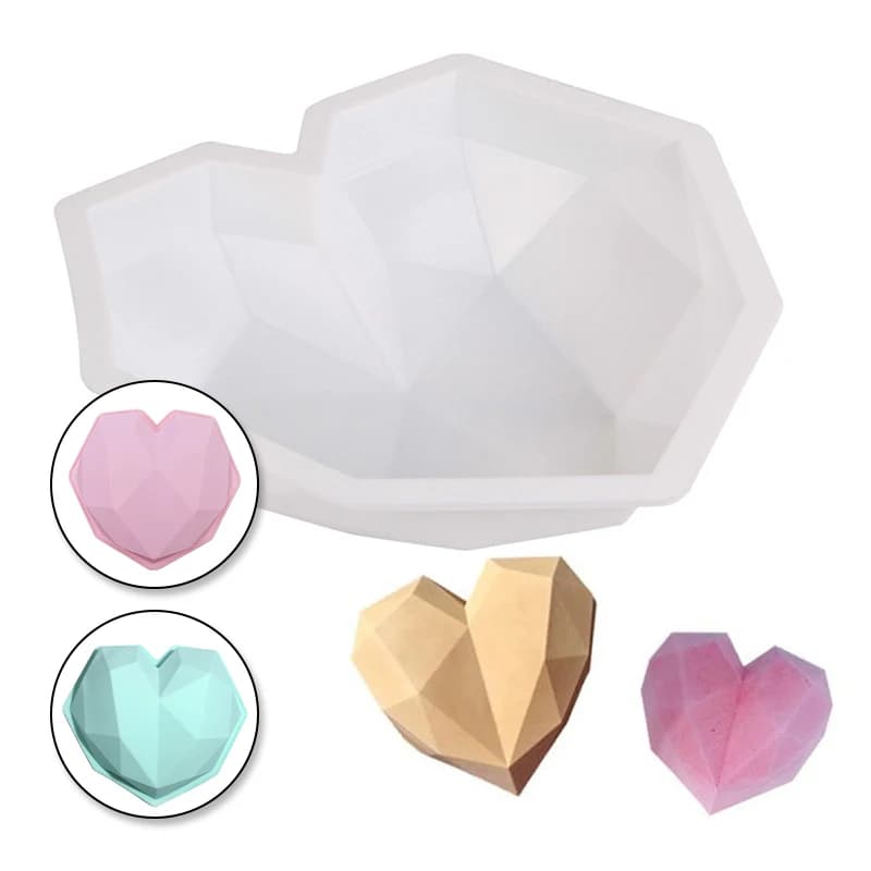 Grand diamant coeur Silicone moule grand amour coeur gâteau Fondant bricolage moule gâteaux Mousse chocolat décoration outils savon moules