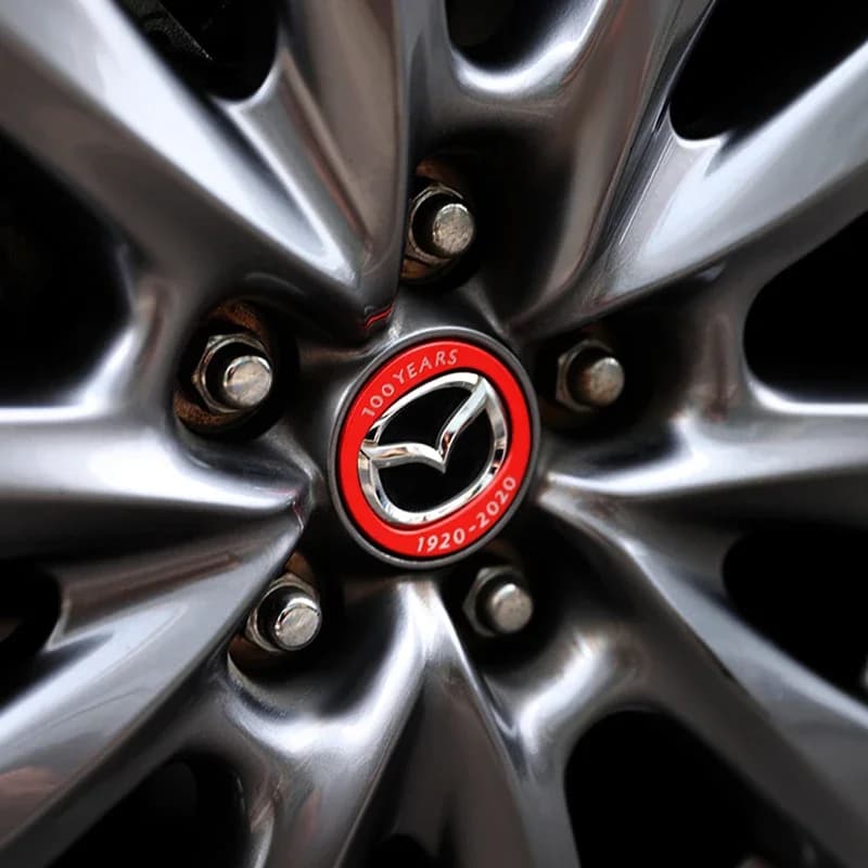 Autocollant d'emblème de couverture de moyeu de roue de garde-boue latéral en alliage d'aluminium 100 ans, accessoires pour Mazda 3 Axela BP CX-30 2020 – 2023