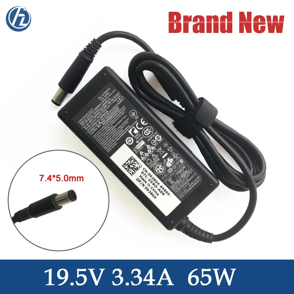 Adaptateur secteur 65W 19,5V 3,34A, chargeur pour ordinateur portable Dell Latitude 09RN2C 6TM1C HA65NS5-00 A065R039L 7480 5480 7280 5580 E6410