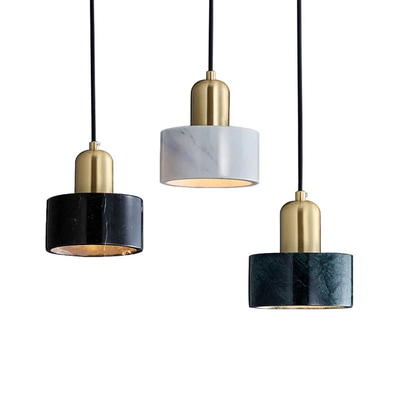Suspension en marbre vert pour salle à manger, lampe suspendue décorative, lampe de chevet de luxe