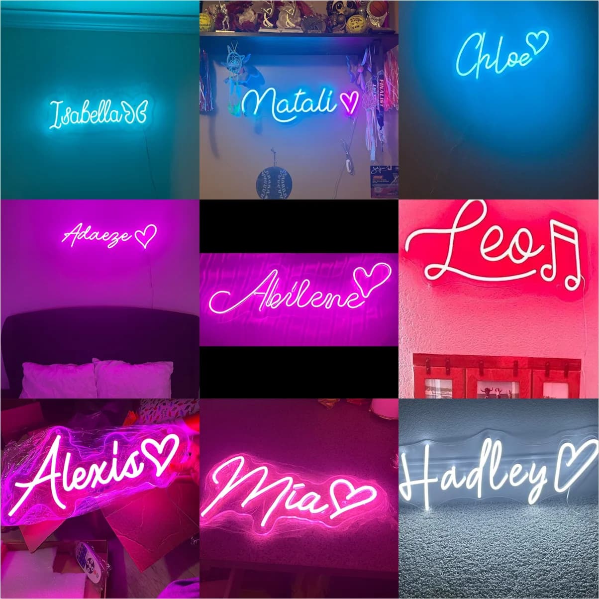 Enseigne néon LED personnalisée, enseigne nominative pour enfant, enseigne néon personnalisée pour magasin de mariage, cadeau d'anniversaire pour bébé, décoration murale pour chambre d'enfant et