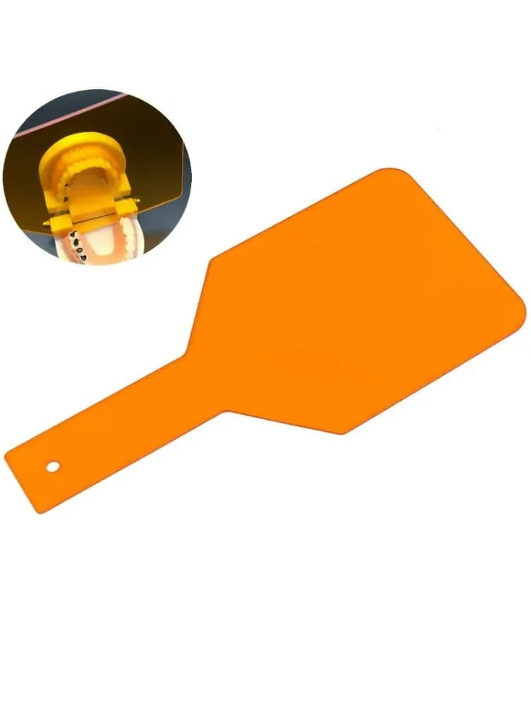 Plaque de protection pour lampe de polymérisation dentaire, planche de protection des yeux, outils dentaires à main, palette de filtre à lumière