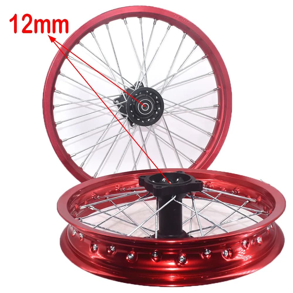 Jantes Avant et Arrière en Alliage d'Aluminium, Moyeu Noir pour KLX CRF Kayo BSE D343 Pit Bike Moto, 1.60-17 Pouces, 1.85-14 Pouces