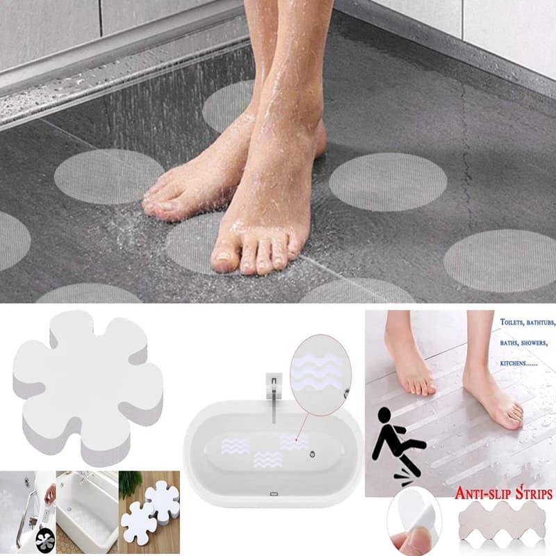 Autocollant ondulé Transparent antidérapant pour salle de bain, 12 pièces, pour baignoire/étape/bébé, Anti-chute, pâte haute résistance, bande de sécurité