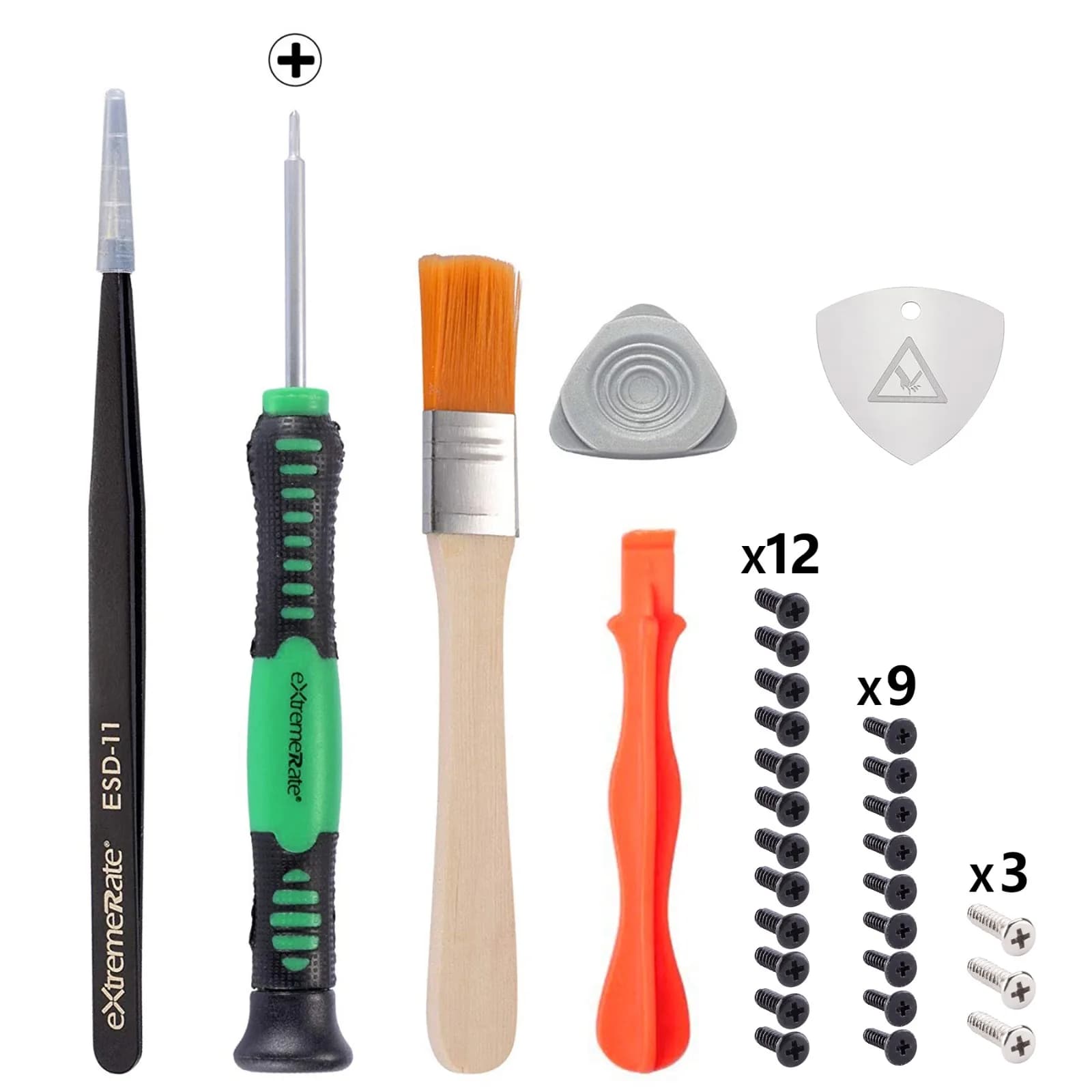 EXtremeRate-Analyste de réparation de tournevis croisés, vis de rechange, pince à épiler, outil levier, brosse pour manette PS5, livres
