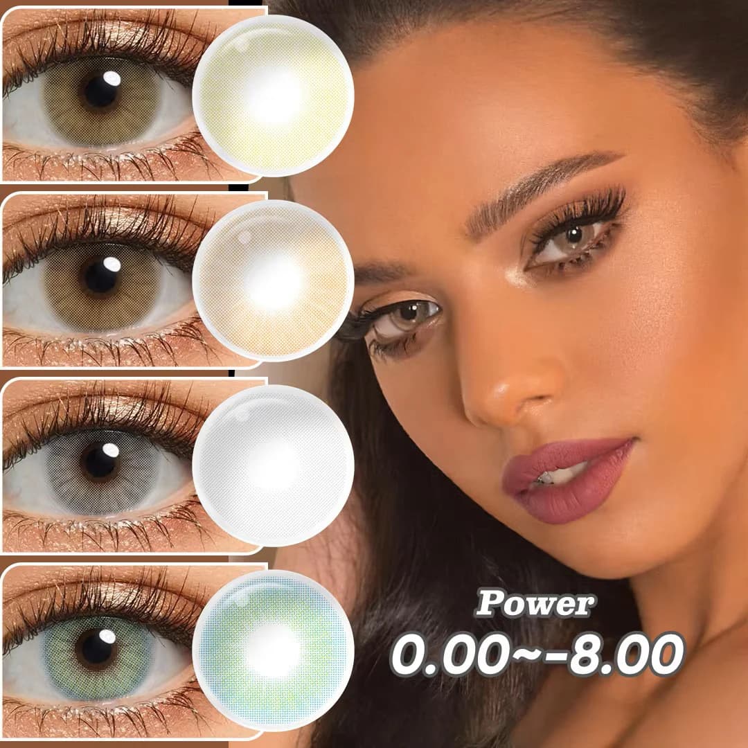 (0,00~-8,00) Lentilles de contact colorées MAGISTER 14,0 mm avec dioptries, adaptées à un usage quotidien, lentilles de contact colorées, 6 mois