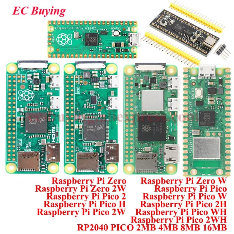 Carte de développement Raspberry Pi Zero W 2W Raspberry Pi Pico 2 Pico W H 2H 2W WH 2WH RP2040 RP2350 sans fil WiFi Bluetooth