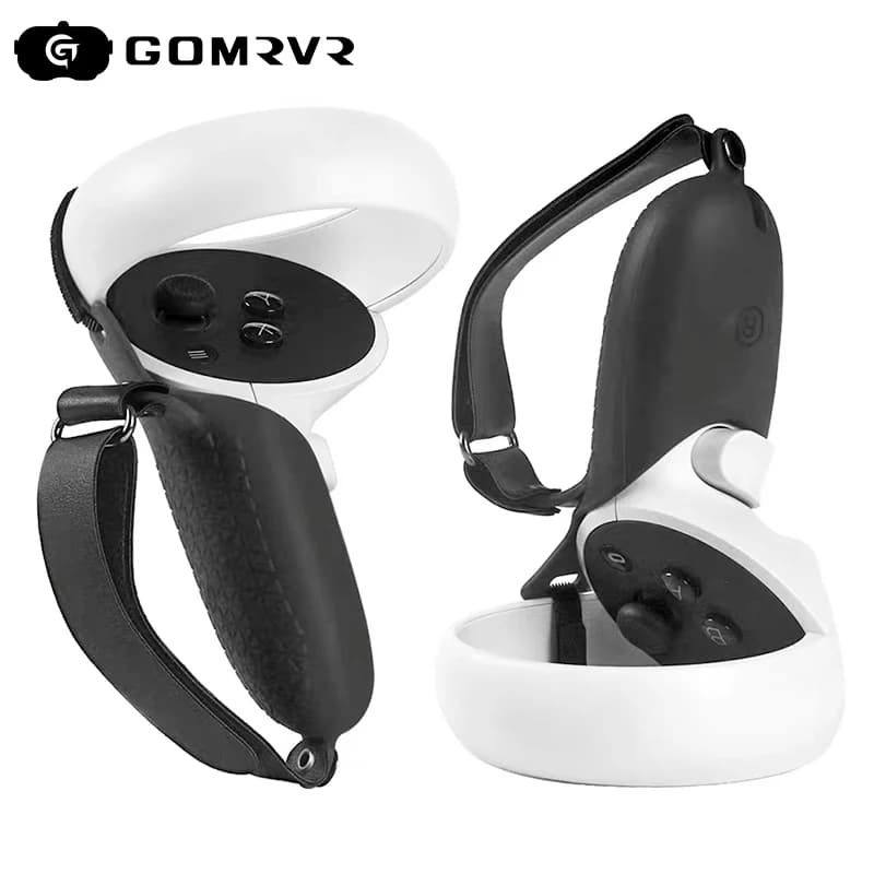 GOMRVR pour Meta/Oculus Quest 2 VR contrôleur tactile manchon de poignée en Silicone anti-dérapant et résistant à la sueur VR étui de protection accessoires