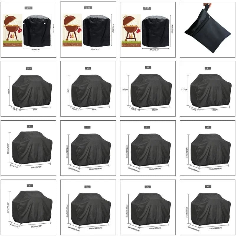 Juste de protection ronde pour barbecue, 1 pièce, 190T/210D, anti-poussière, étanche, Weber, rapide
