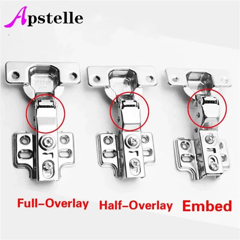 Apstelle-Charnière d'armoire en acier inoxydable, charnière de porte Chi Board, amortisseur de garde-robe, meubles plus proches, recouvrement complet, demi-superposition, gélatine, 1PC