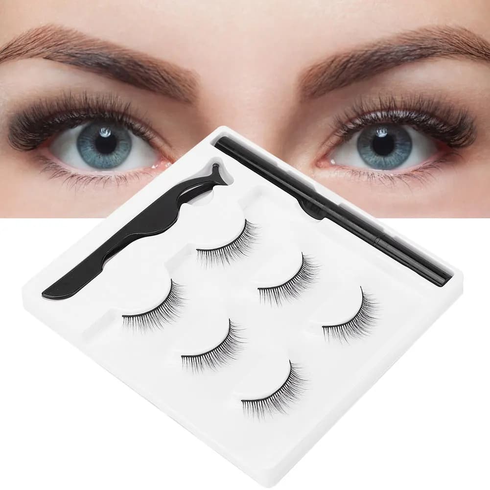 3 paires de faux cils magnétiques à la mode, stylo Eyeliner magnétique étanche, pincettes, ensemble Portable, ensemble de maquillage pour cils naturels
