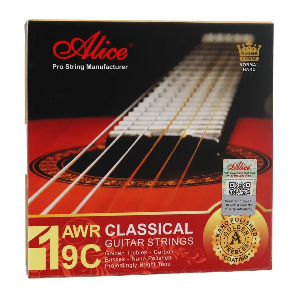 Alice AWR19C cordes de guitare classique carbone doré plaqué argent enroulement Cooper haute Tension normale
