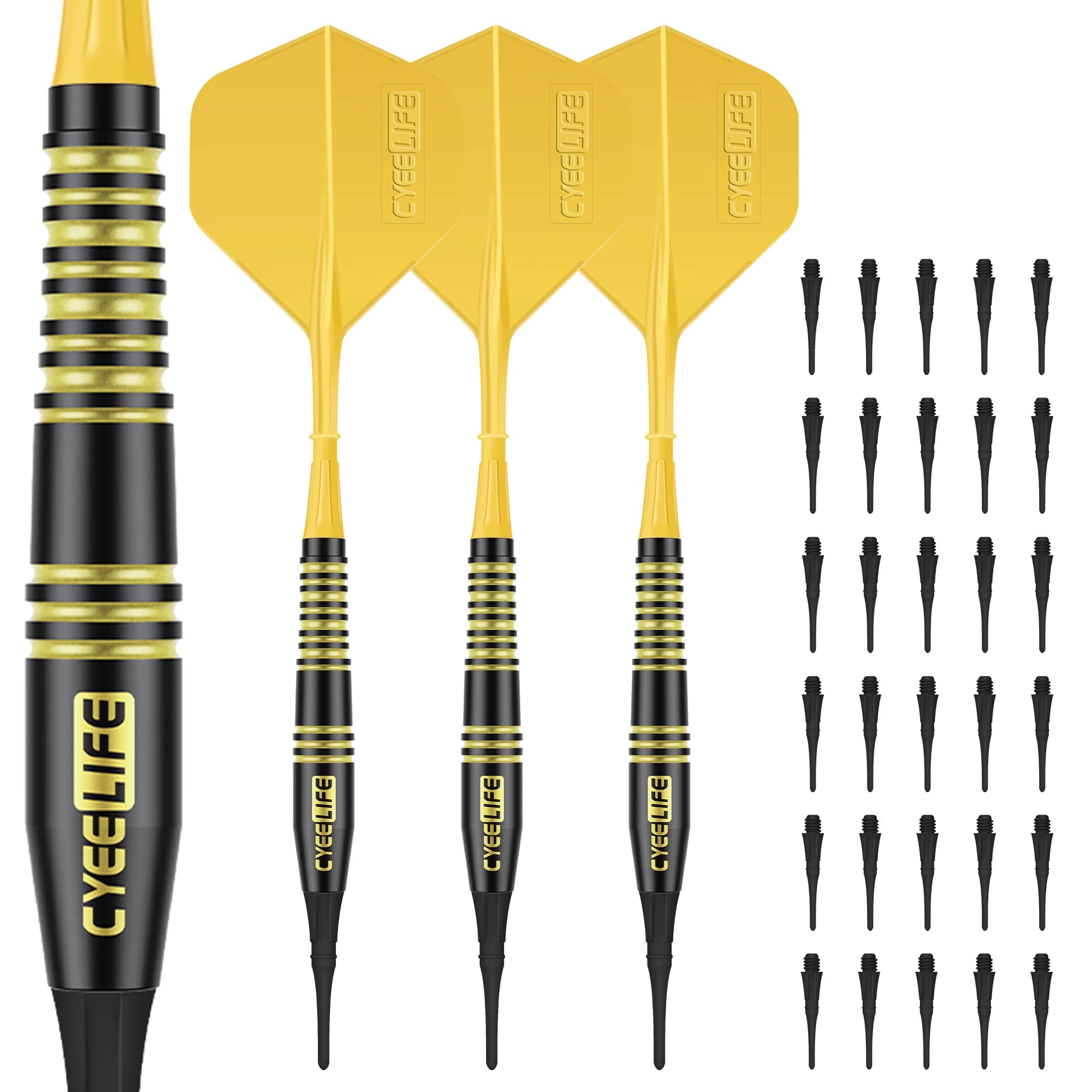 CyeeLife 18g Corps de fléchettes en cuivre haut de gamme pour jeux de fléchettes électroniques à pointes souples, 30 pointes souples