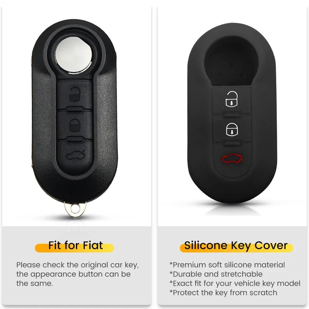 KEYYOU – porte-clés en Silicone, accessoires pour Fiat 500 Grande Punto Stilo Panda Ducato Bravo Lancia Ypsilon Delta Musa