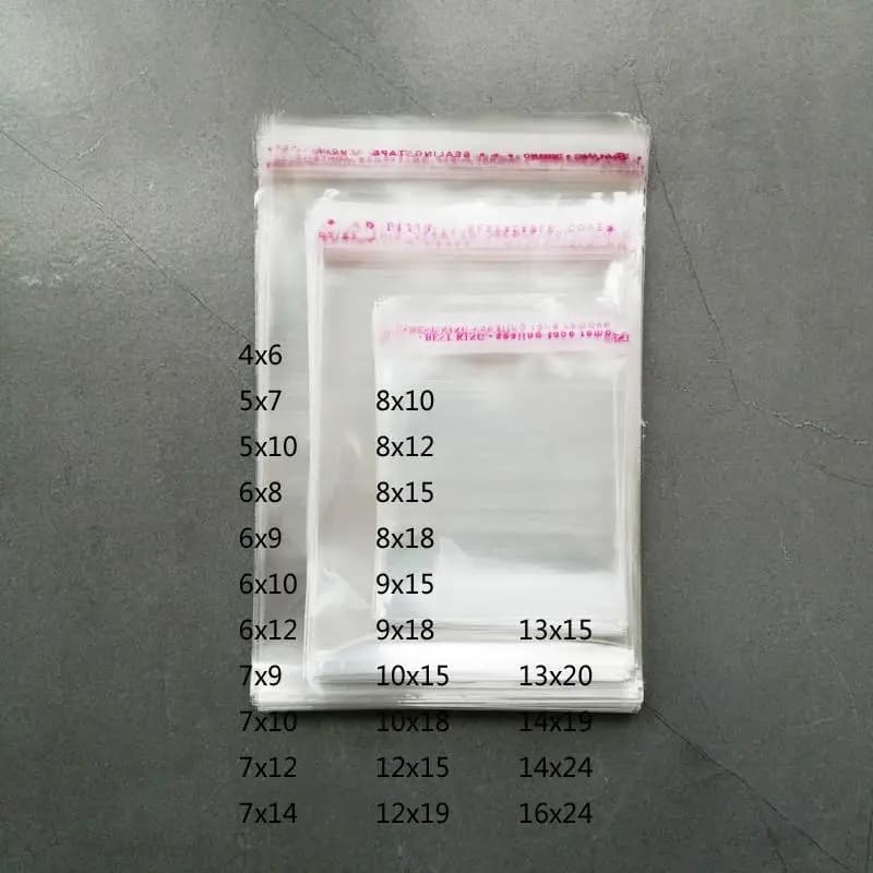 Sacs transparents en plastique auto-adhésif, pocommuniste en cellophane pour bijoux, sacs d'emballage de cadeaux, 1000 pièces