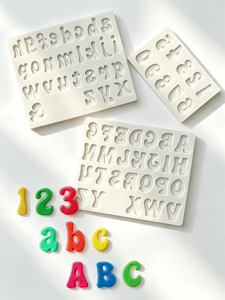 Moule en silicone pour lettres et chiffres, outils de décoration de gâteaux, cupcakes, chocolat, fondant