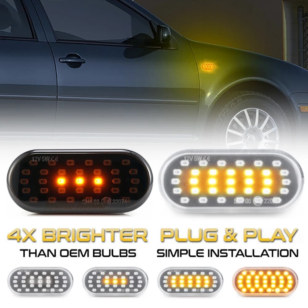 2 pièces dynamique LED marqueur latéral feux indicateurs pour Seat Ibiza 6L Cordoba Leon 1M Altea MII Exeo Inca Alhambra Arosa