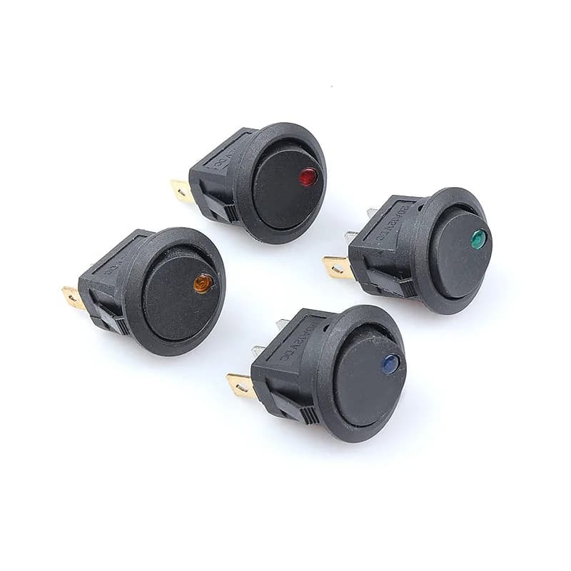 Joli à bascule étanche pour voiture et bateau, point LED rond, interrupteur SPST marche/arrêt, 12V, 220V, 4 pièces