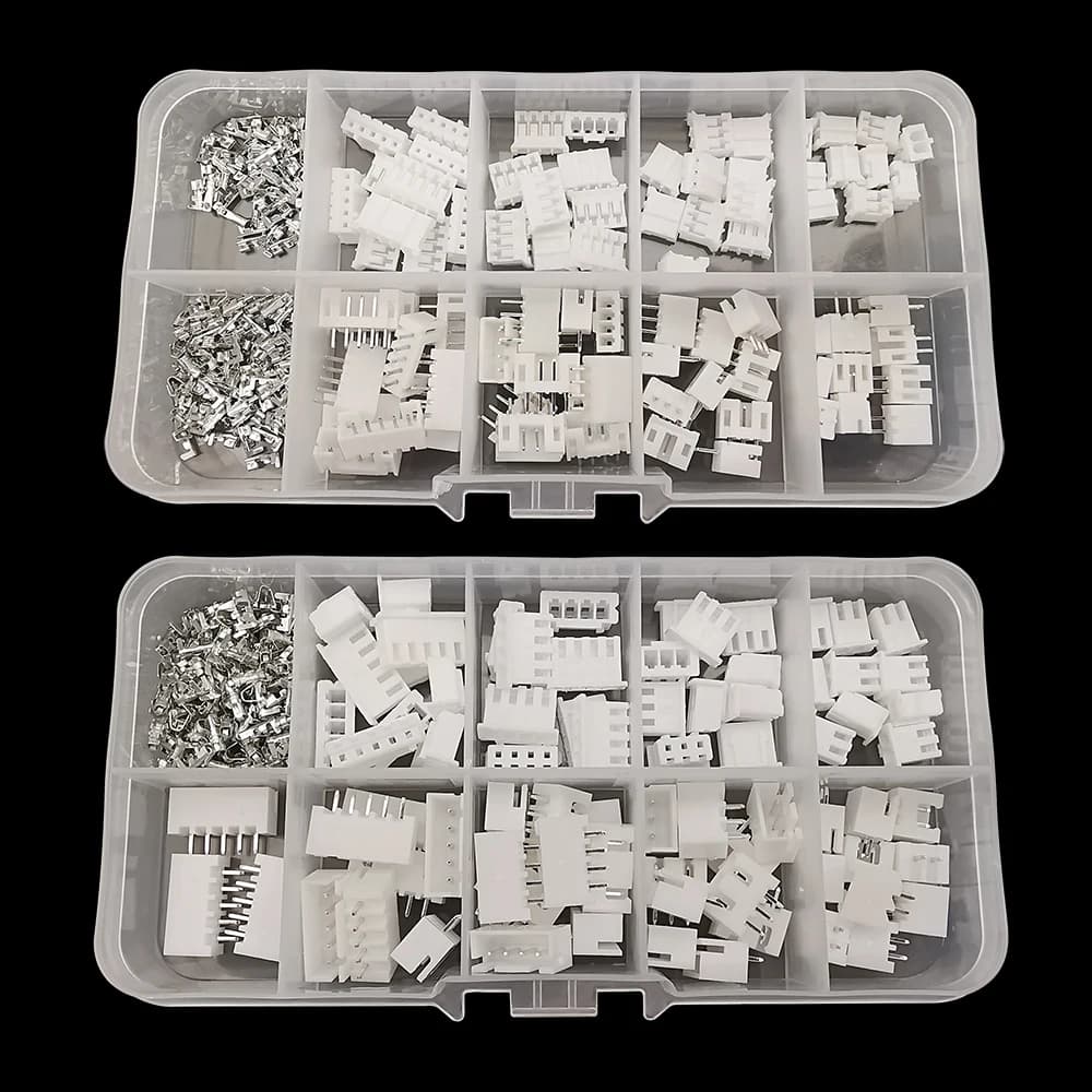 JST-Kit de bornes à pas, boîtier, en-tête à broches, connecteur JST, adaptateur de coque mâle et femelle, 2 broches, 3 broches, 4 broches, 5 broches, 1.25mm, PH 2.0mm, XH 2.54mm, 1 boîte
