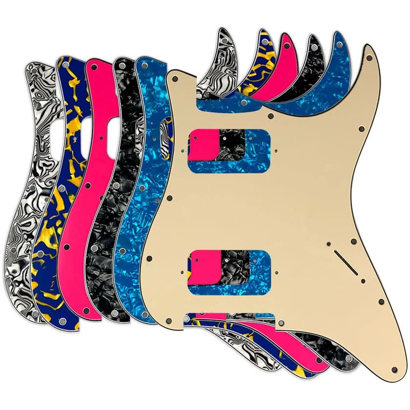 Feima Pickguard personnalisé pour USA et mexique Fender Strat St HH ombuckers Pickups plaque à gratter sans trous de poinçonnage de contrôle 11 trous de vis