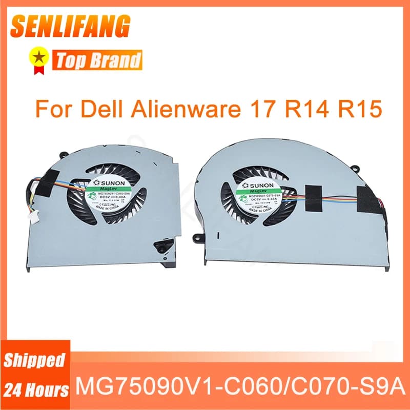 Original 5V CPU Refroidisseur MG75090V1-C070-S9A & MG75090V1-C060-S9A 0.40A Quatre Lignes GPU Ventilateur De Refroidissement Pour Dell Alienware 17 R14 R15