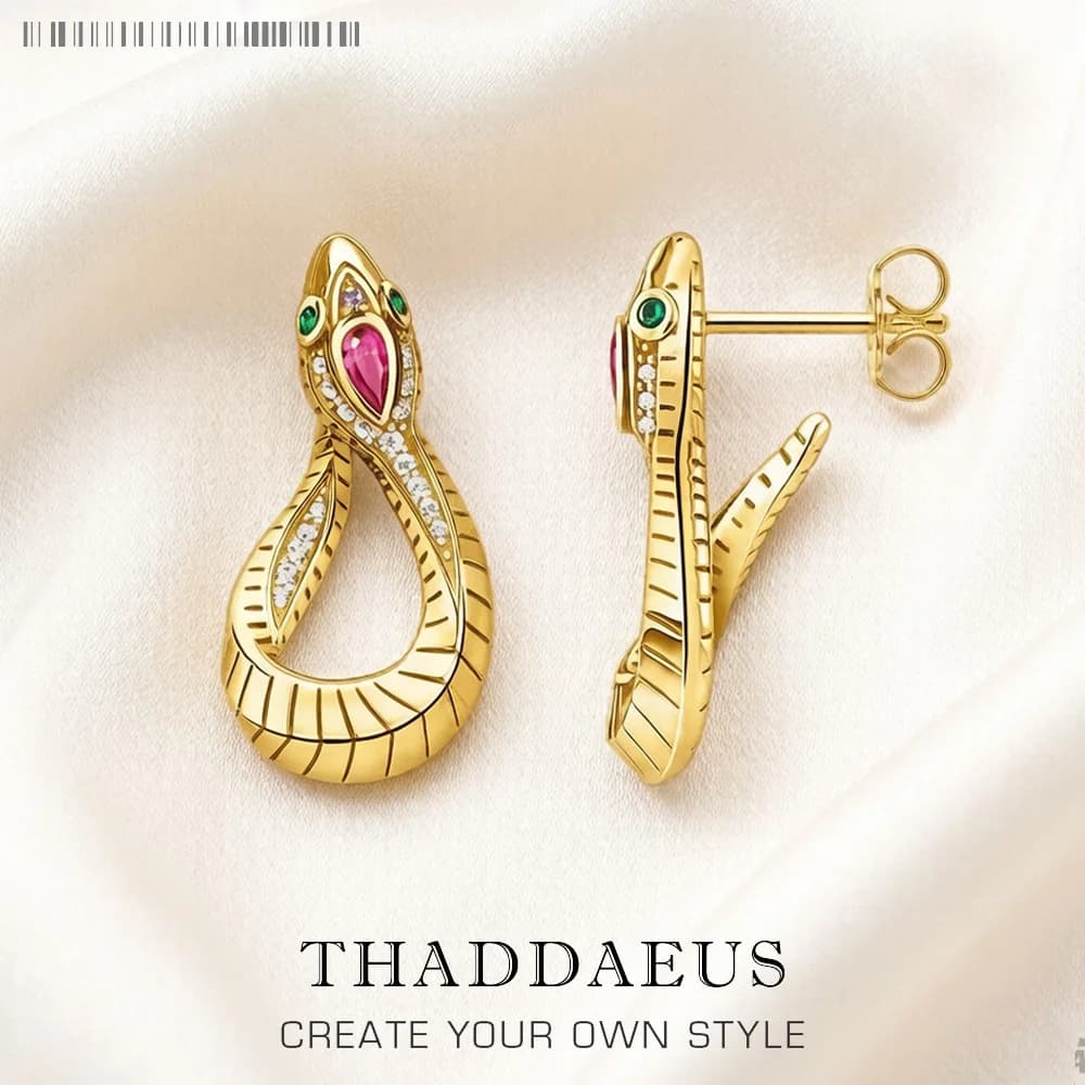 Boucles d'oreilles à charnière serpent or Style européen bohème bons bijoux fins pour femmes nouveau cadeau de séduction en argent Sterling 925