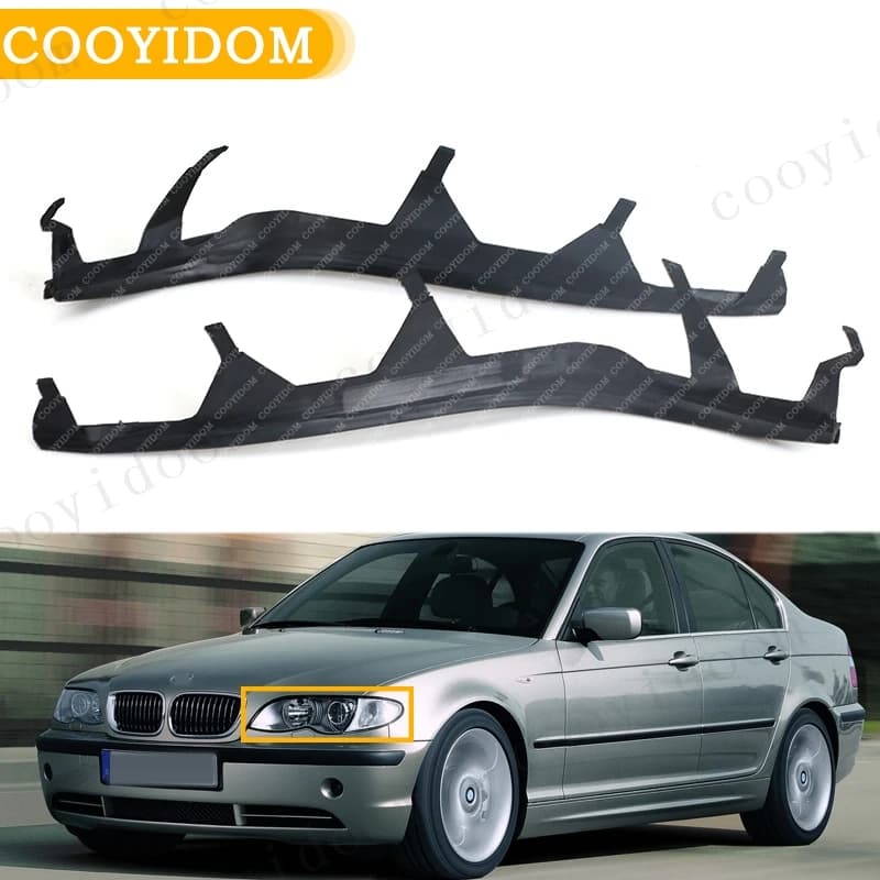 Bandes de couverture de phare supérieur avant de voiture, pour BMW E46 325i 2002 – 2005, garnitures de bande d'étanchéité de phare 63126921859 63126921860