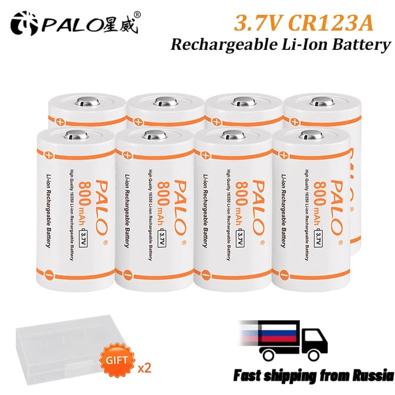 Batterie PALO CR123A 800mAh 3.7V Li-ion rechargeable RCR123 16340, pour lampe de poche LED 16340 16350 CR123A