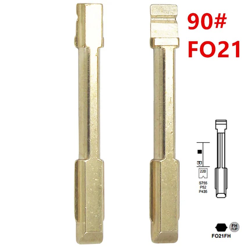 Lame de clé en métal non coupée, clé vierge pour Ford Mondeo, clé KD Keydiy, télécommandes Xhorse VVDI, clé universelle No.90, 90 # FO21, 10 pièces