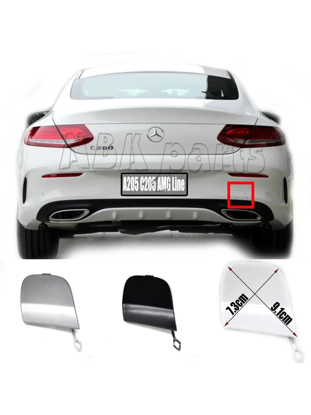 Housse de remorquage arrière Convertible, pour Mercedes AMG C coupé C205, A205, C200, C43, 43, C63 S, C300, 15-21